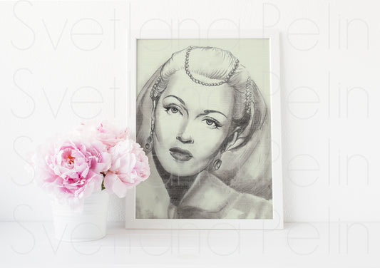 Lana Turner, ART PRINT Signed by Artist