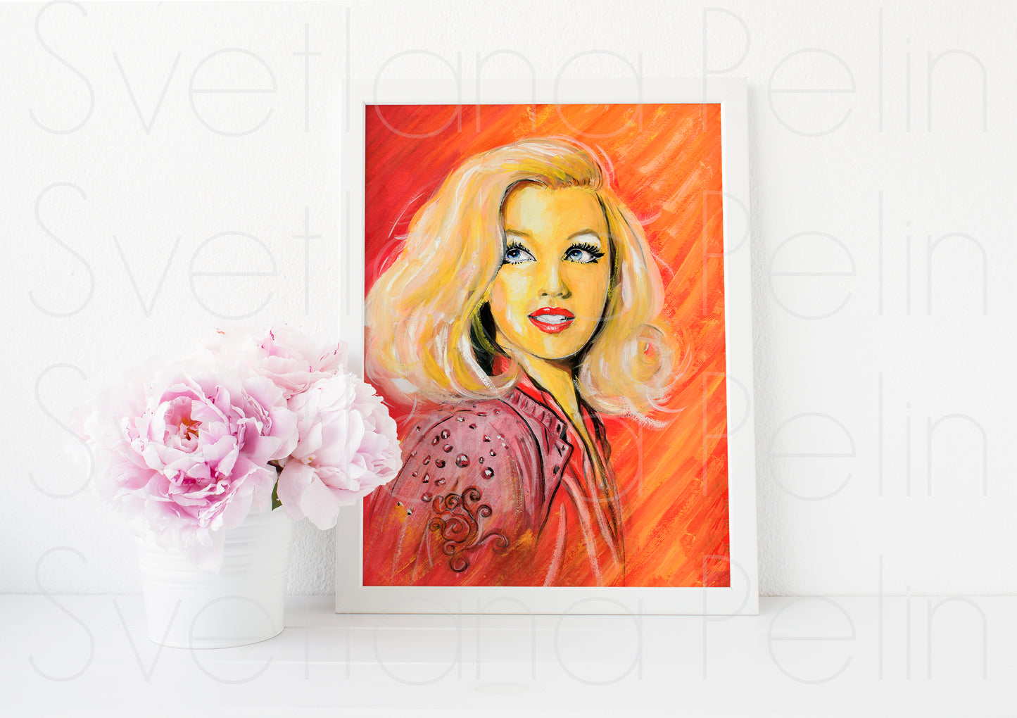 Marilyn Monroe, The Misfits, ORIGINAL Gouache painting, Artwork by Svetlana Pelin