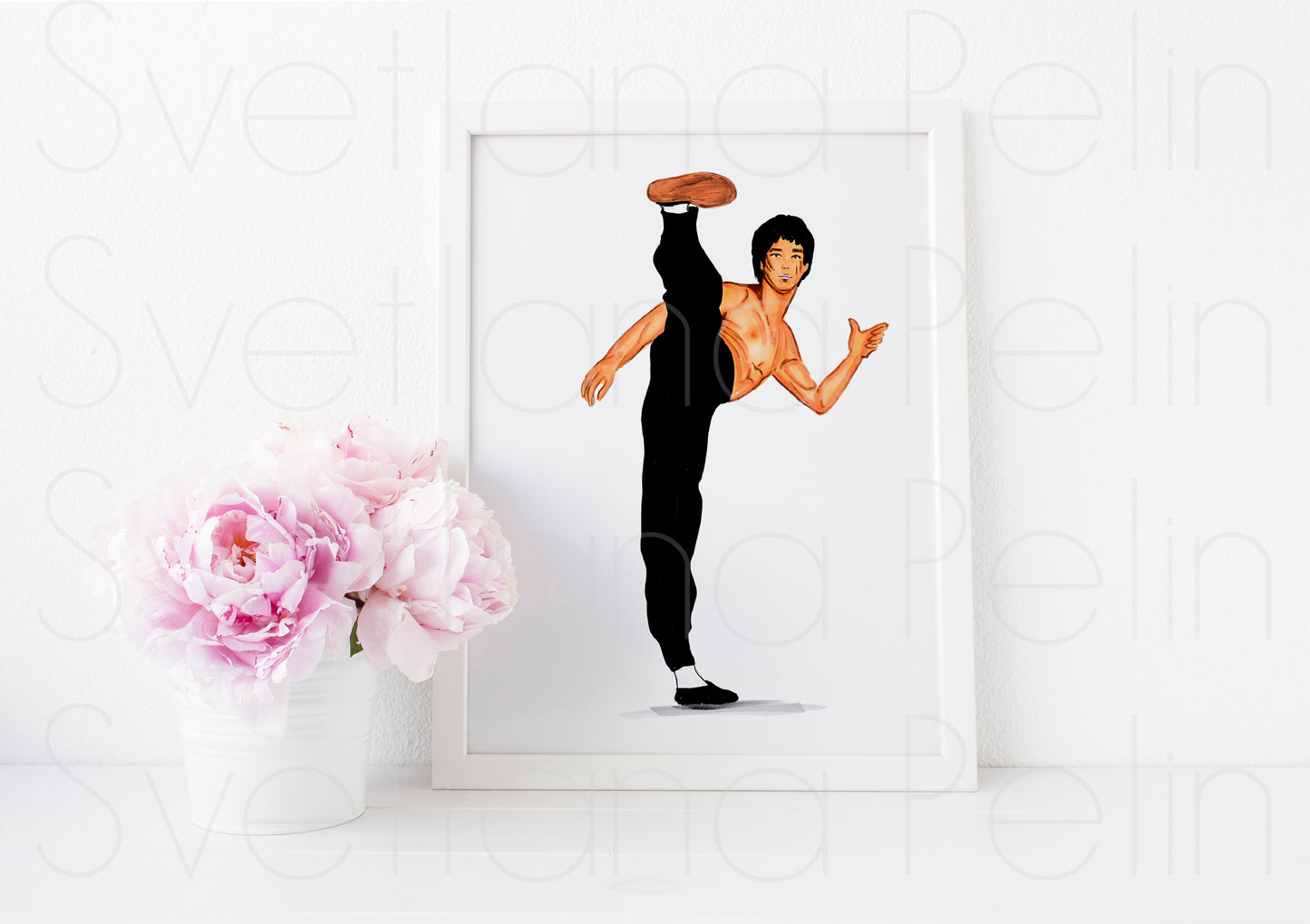 Bruce Lee, ORIGINAL Marker drawing, Artwork by Svetlana Pelin