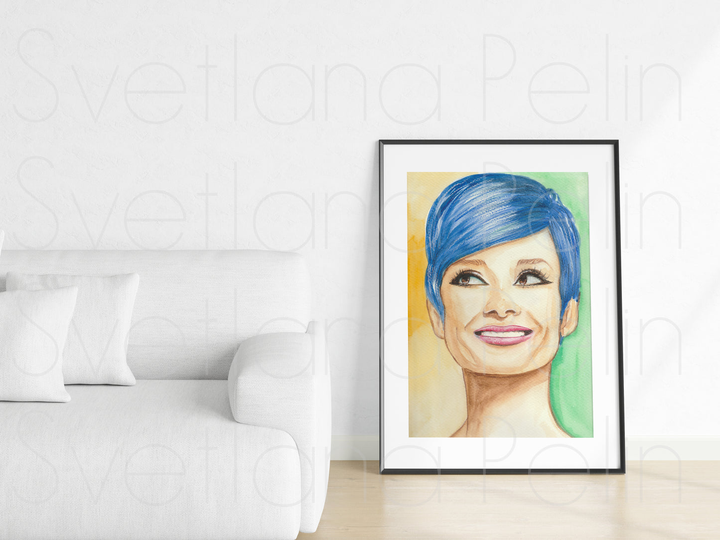 Audrey Hepburn, ORIGINAL Watercolor Painting, Artwork by Svetlana Pelin