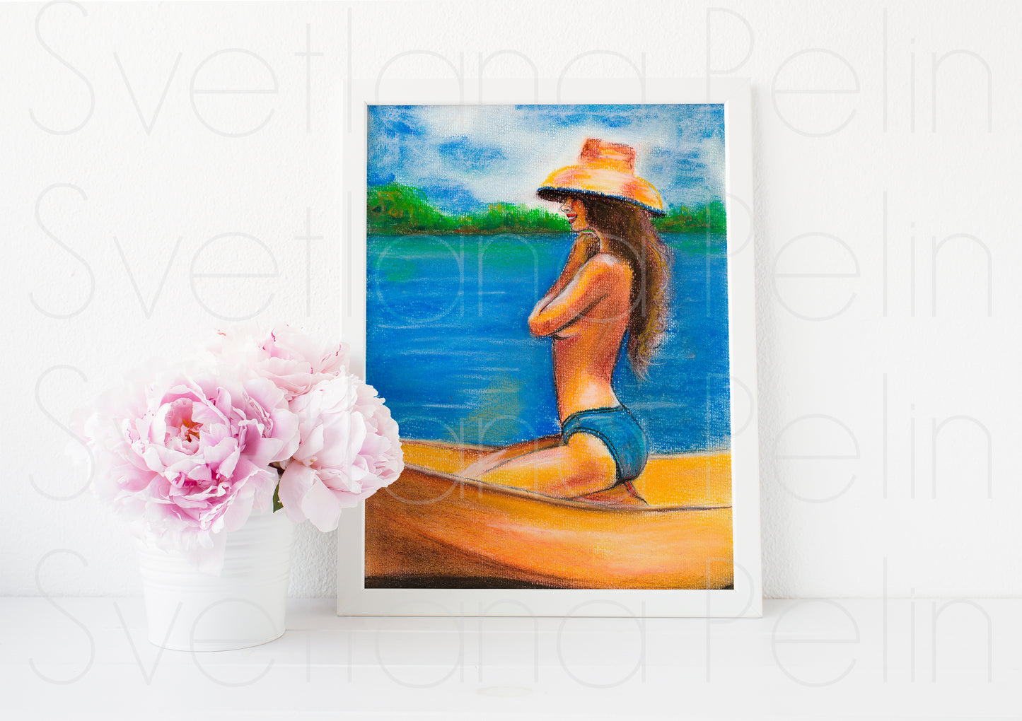 Christy Turlington, ORIGINAL Pastel drawing, Artwork by Svetlana Pelin