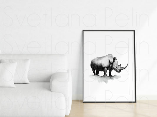 Rhinocerus, Printable Art, INSTANT DOWNLOAD