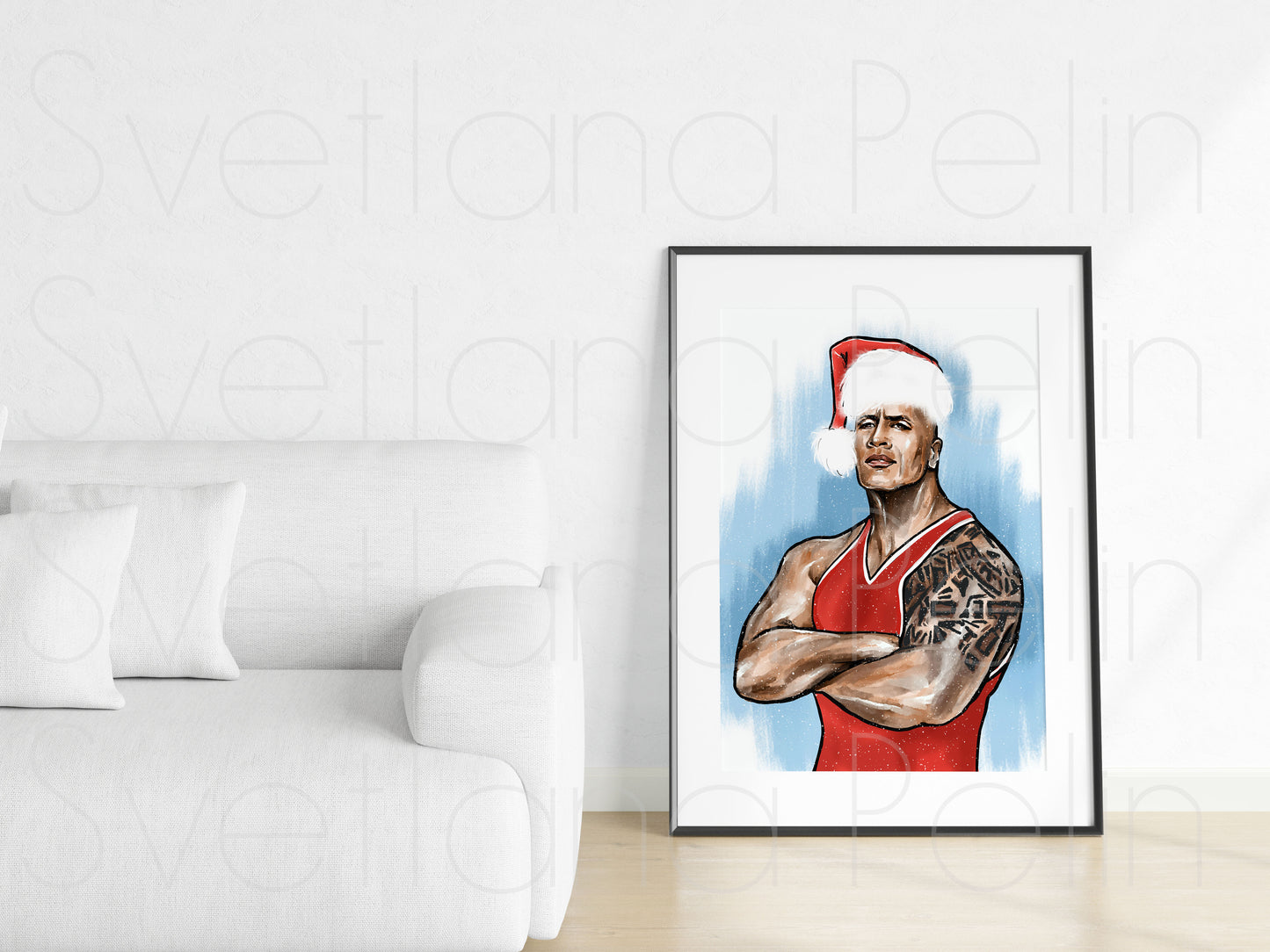 Dwayne Johnson, Christmas, Santa Claus, INSTANT DOWNLOAD
