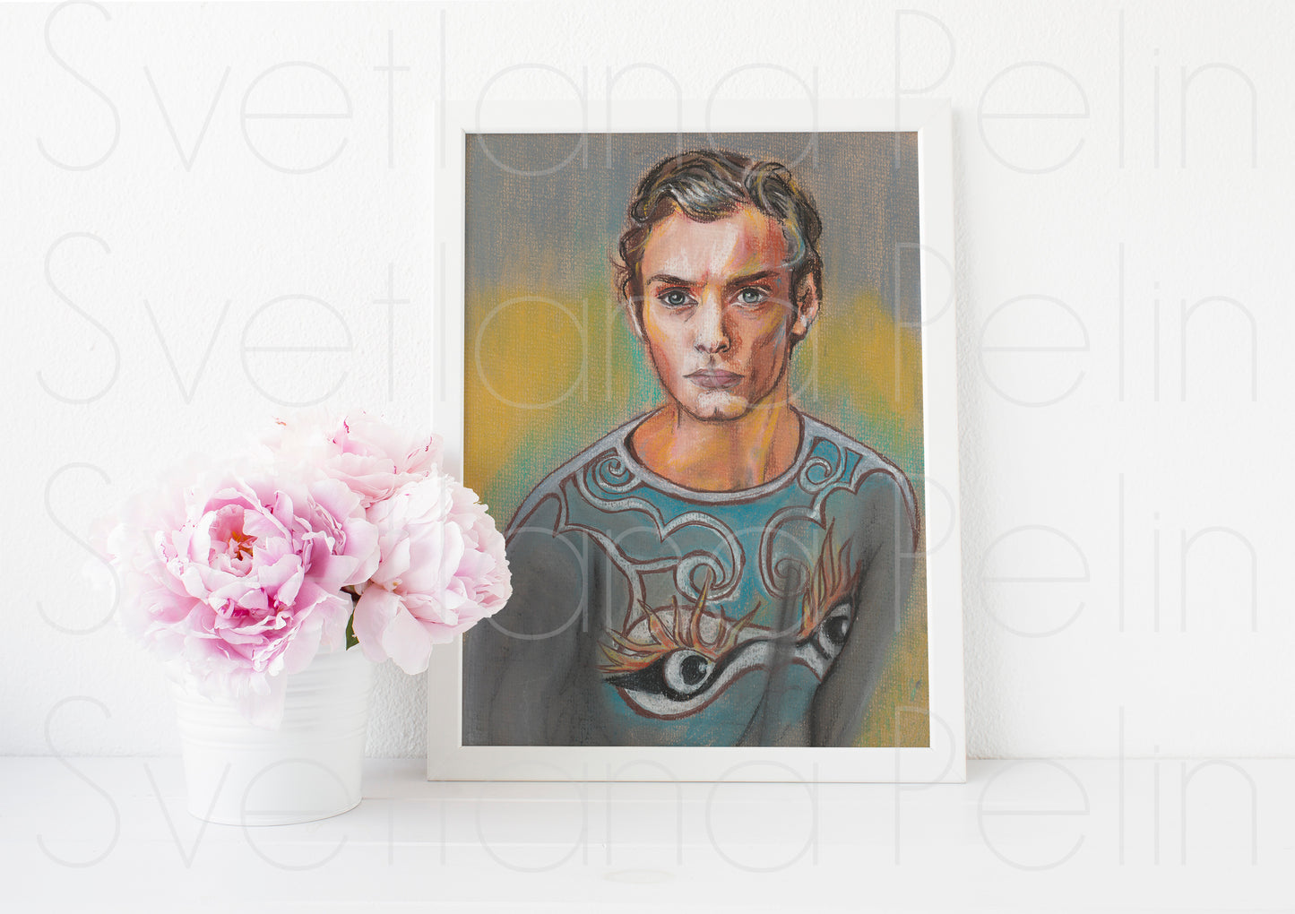 Jude Law, ORIGINAL Pastel drawing, Artwork by Svetlana Pelin