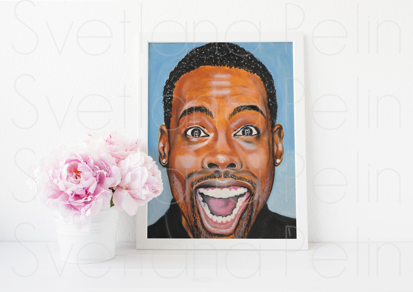 Chris Rock, ORIGINAL Oil Painting, Artwork by Svetlana Pelin