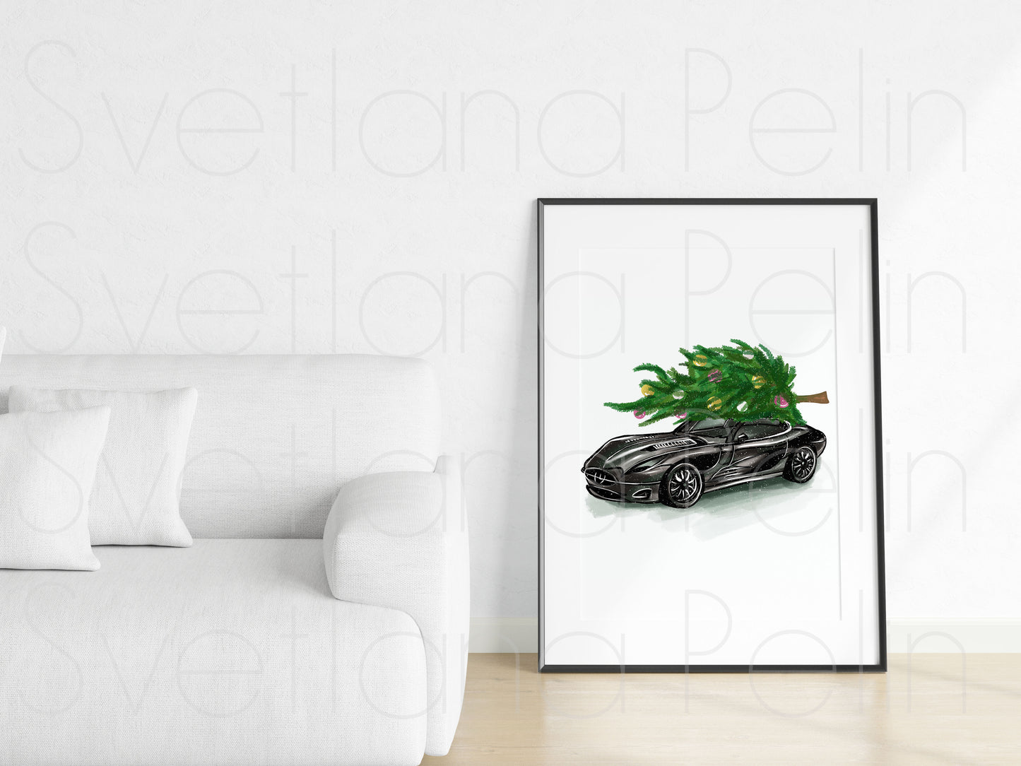 Christmas Tree, Luxury Car, INSTANT DOWNLOAD