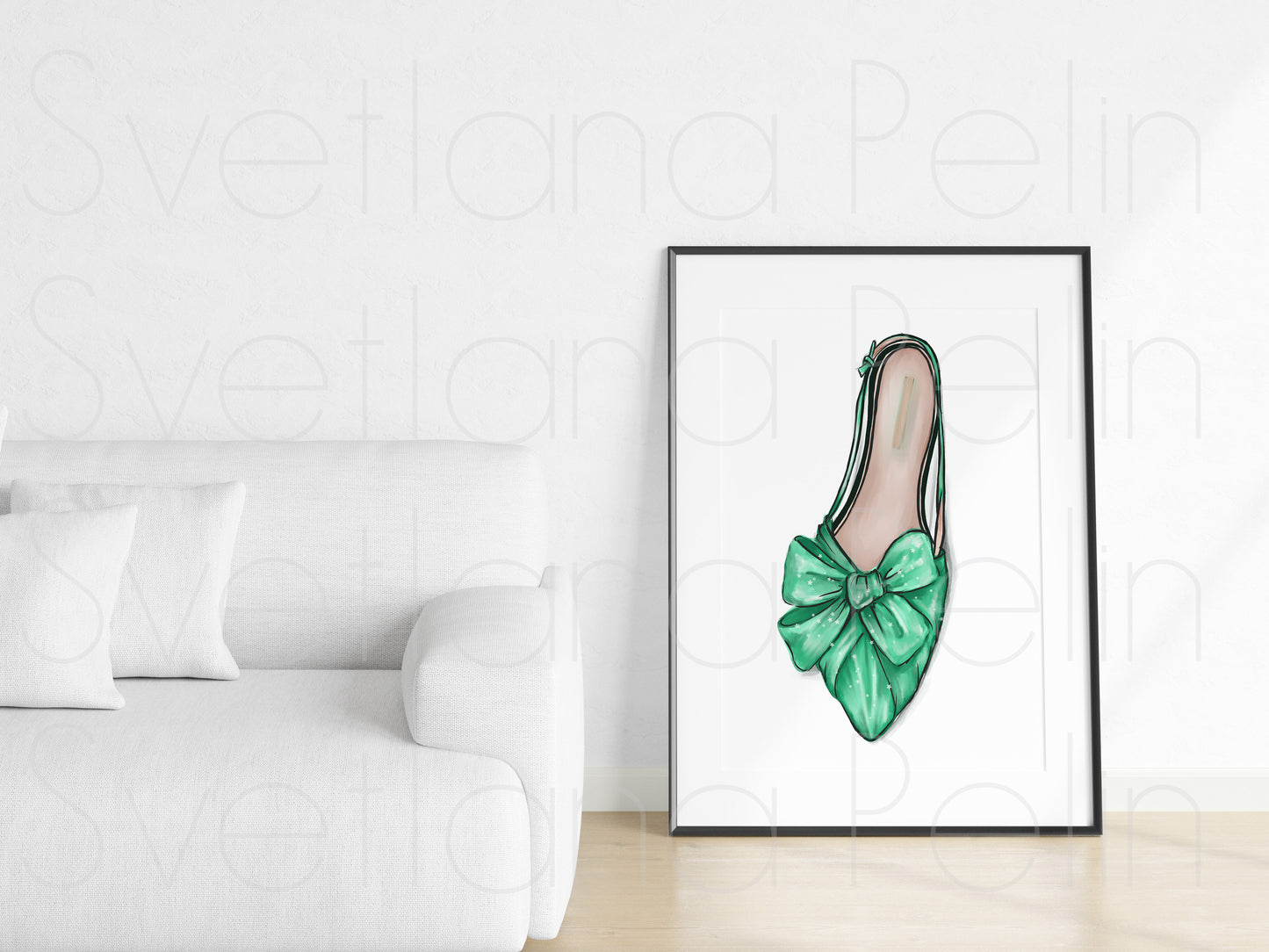 Green Women's Shoes, Printable Art, INSTANT DOWNLOAD