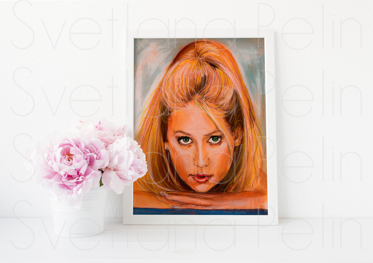 Anna Kournikova, ORIGINAL Pastel drawing, Artwork by Svetlana Pelin