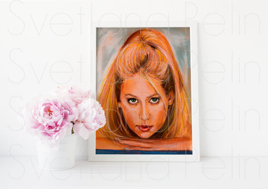 Anna Kournikova, ORIGINAL Pastel drawing, Artwork by Svetlana Pelin