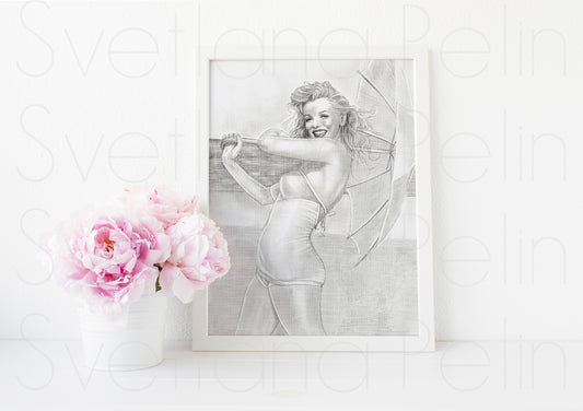 Marilyn Monroe, André de Dienes, ART PRINT Signed by Artist