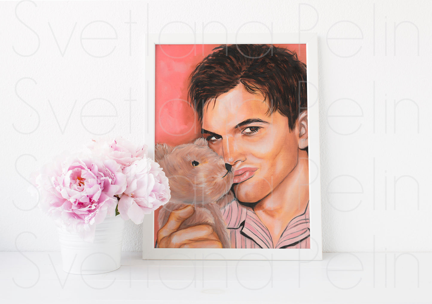 Ashton Kutcher, ORIGINAL Oil Painting, Artwork by Svetlana Pelin