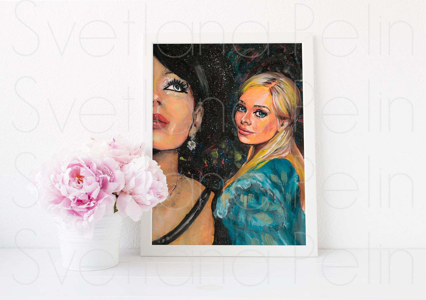Elena Korikova, ORIGINAL Gouache painting, Artwork by Svetlana Pelin