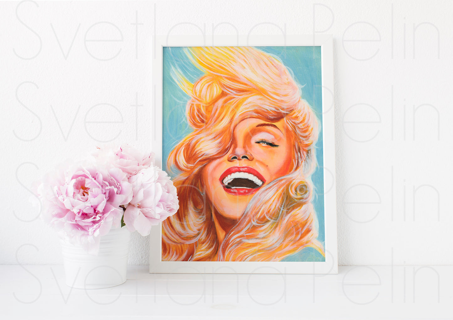 Marilyn Monroe, Jack Cardiff, Smile, ORIGINAL Oil painting, Artwork by Svetlana Pelin