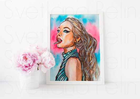 Lindsay Lohan, ART PRINT Signed by Artist