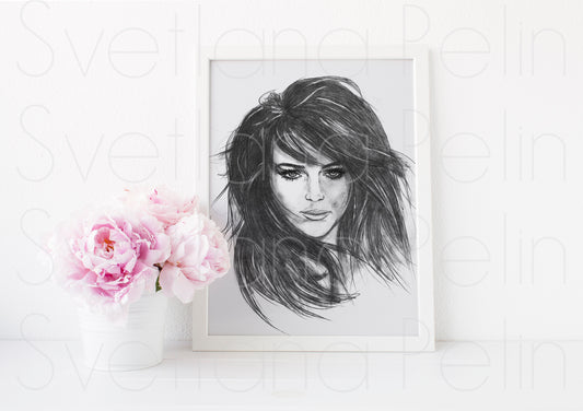 Lindsay Lohan, ART PRINT Signed by Artist