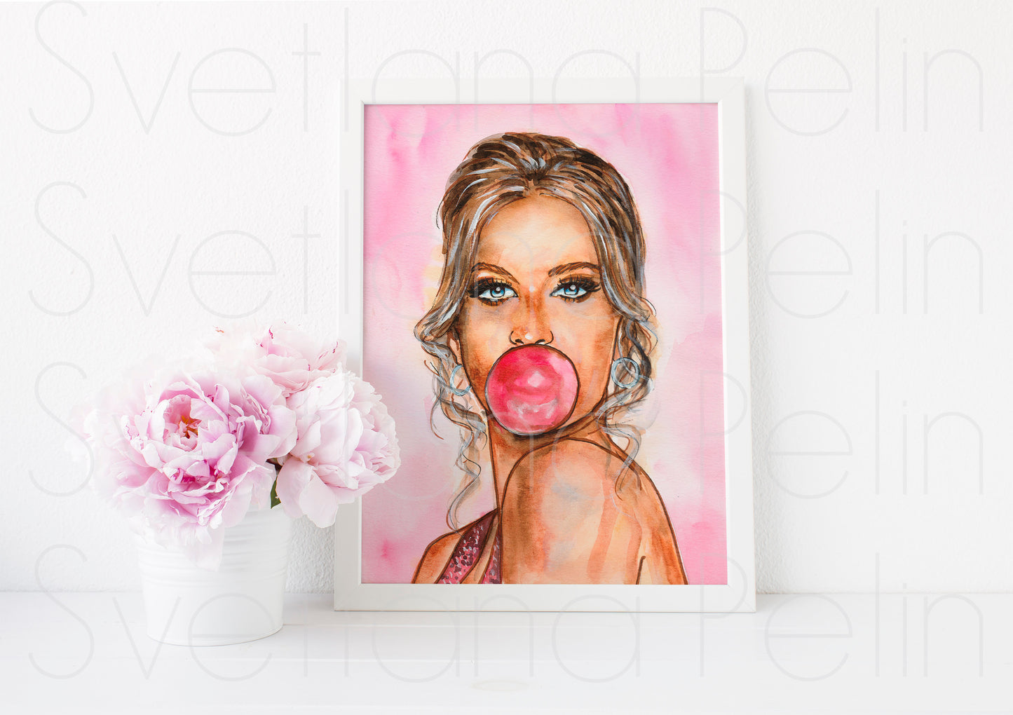 Gisele Bündchen, ORIGINAL Watercolor Painting, Artwork by Svetlana Pelin