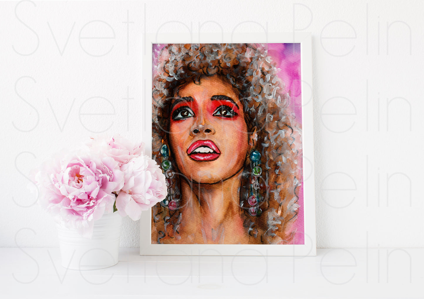 Whitney Houston, ART PRINT Signed by Artist