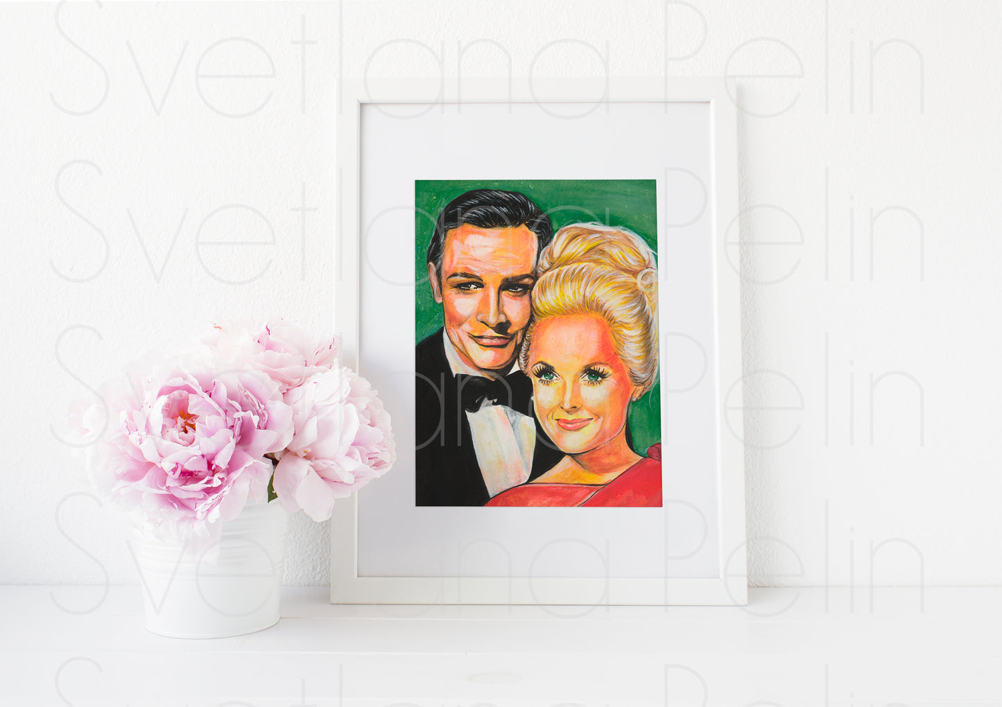 Sean Connery, SC, Tippi Hedren, Marnie, ART PRINT Signed by Artist