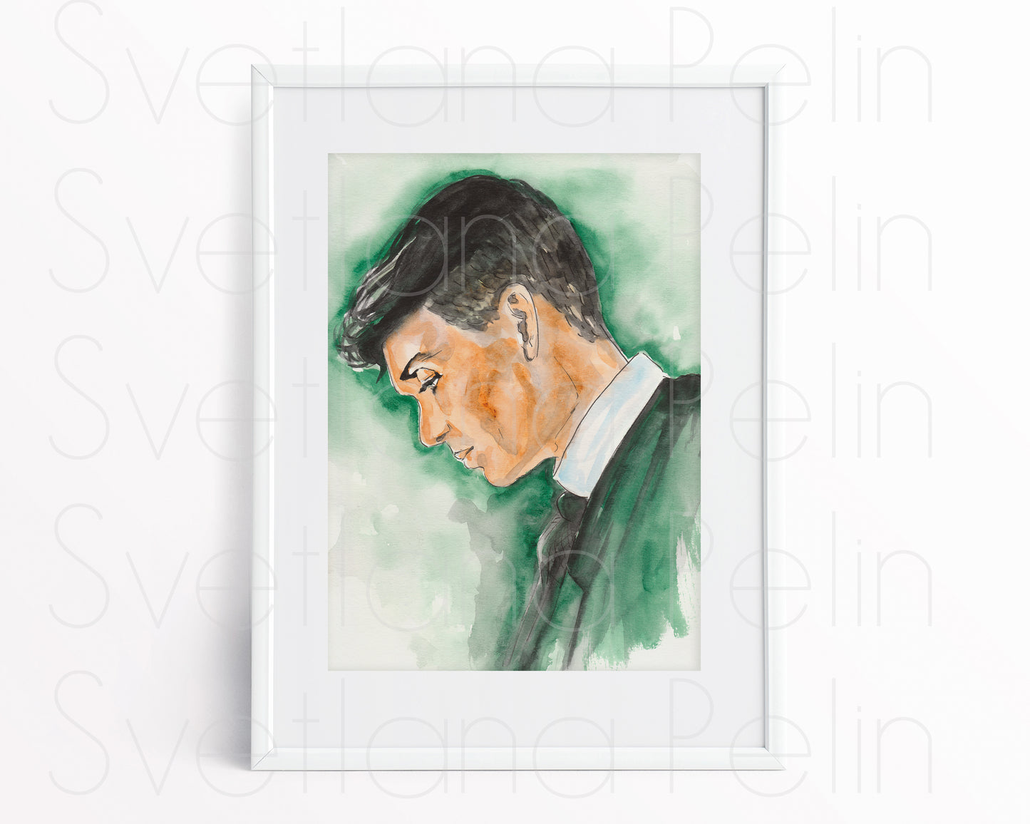 Cillian Murphy, Thomas Shelby, Peaky Blinders, ORIGINAL Watercolor Painting, Artwork by Svetlana Pelin