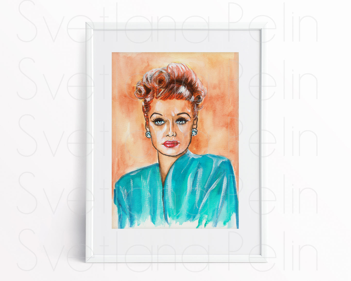 Lucille, LB, ORIGINAL Watercolor Painting, Artwork by Svetlana Pelin