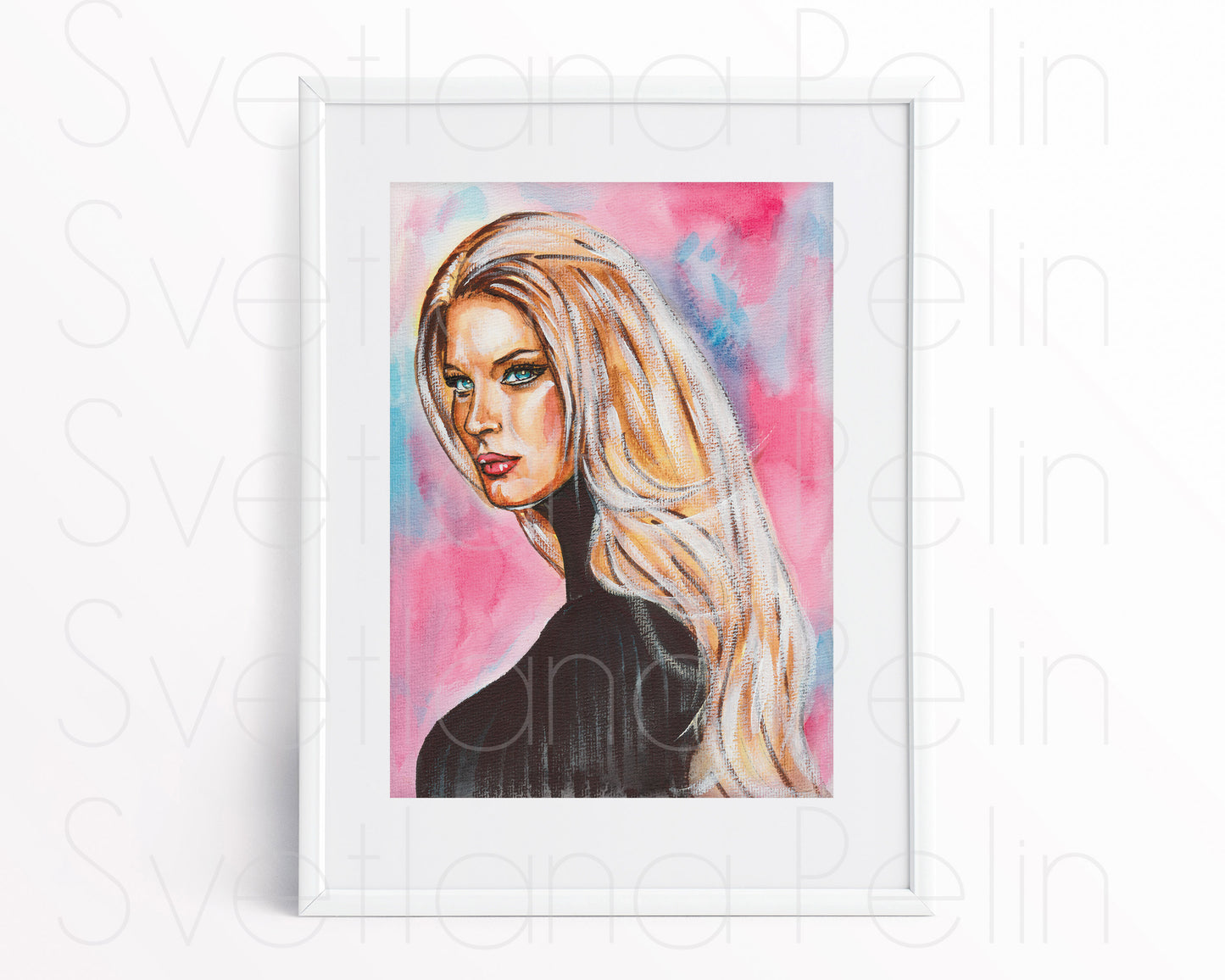 Gisele Bündchen, ORIGINAL Watercolor Painting, Artwork by Svetlana Pelin