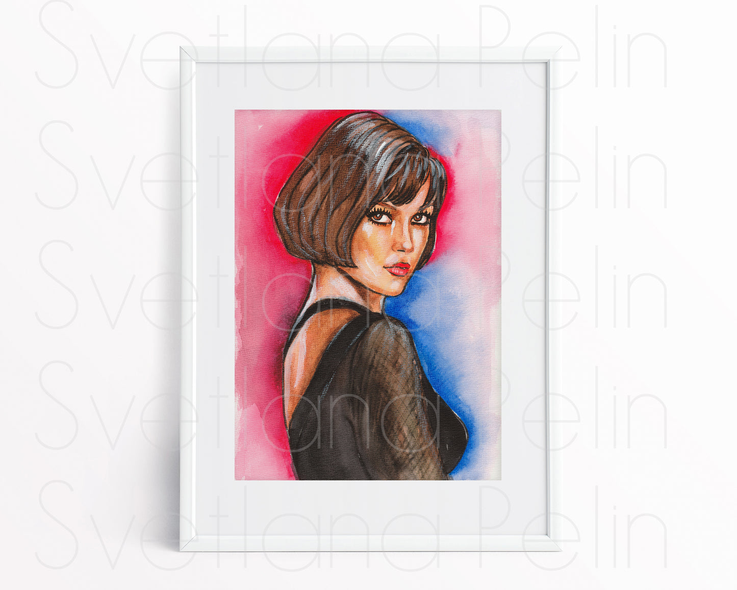 Catherine Zeta-Jones, ORIGINAL Watercolor Painting, Artwork by Svetlana Pelin