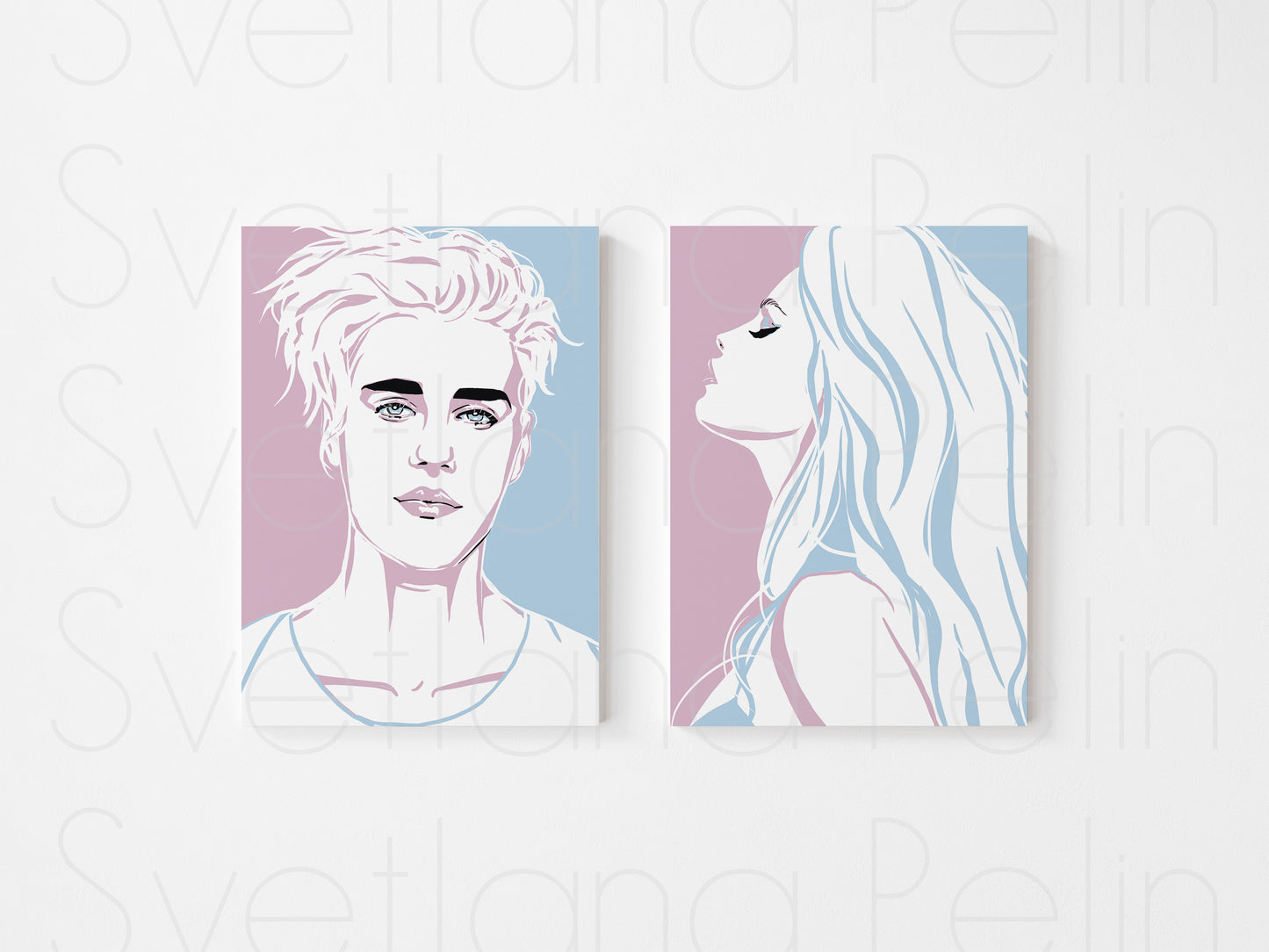 2 pieces, Justin Bieber & Selena Gomez, Digital  Art, Wall Home Decor, INSTANT DOWNLOAD (Copy)