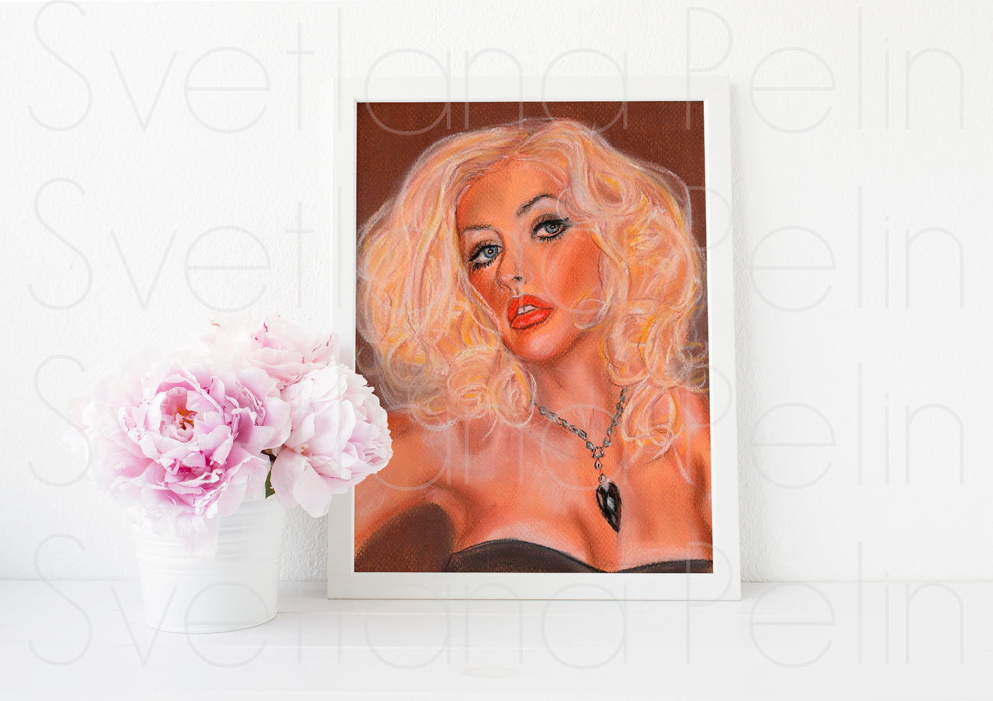 Christina Aguilera, ORIGINAL Pastel drawing, Artwork by Svetlana Pelin