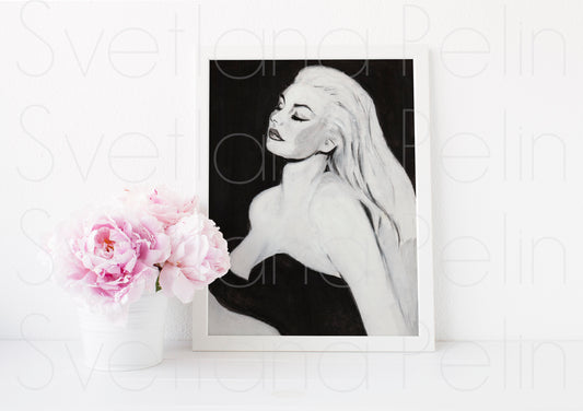Anita Ekberg, La Dolce Vita, ART PRINT Signed by Artist