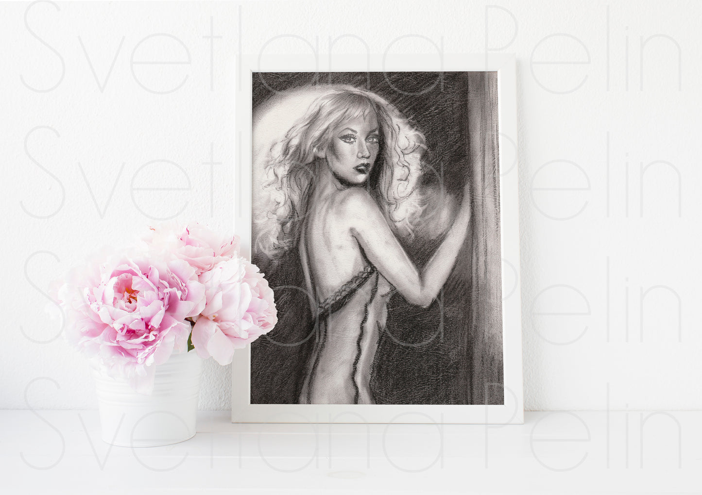 Christina Aguilera, ORIGINAL Charcoal drawing, Artwork by Svetlana Pelin