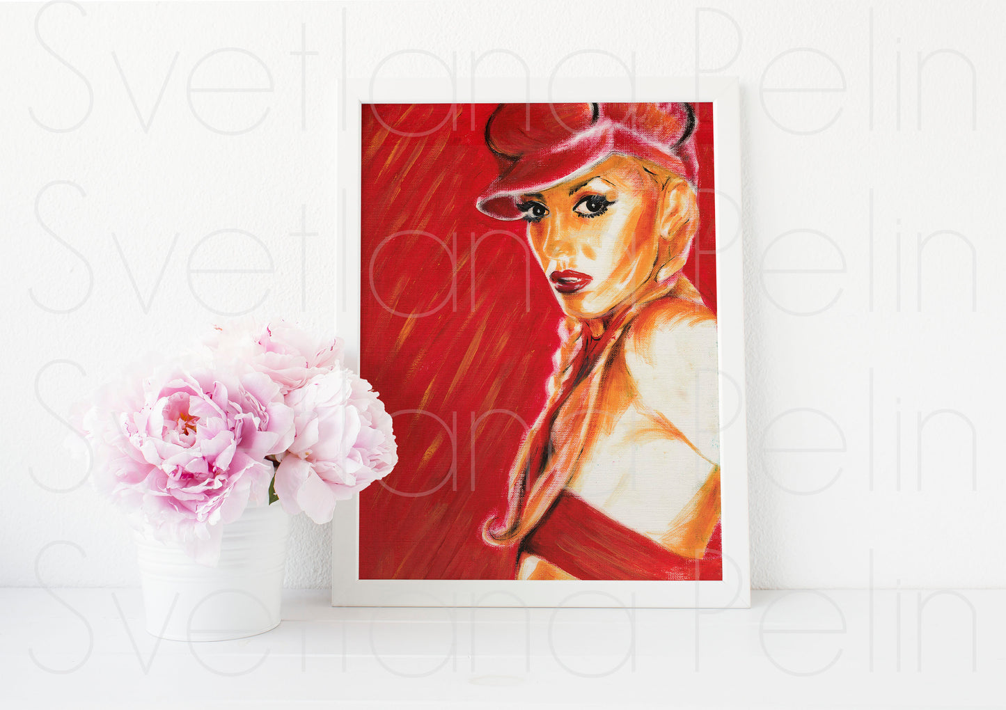 Gwen Stefani, ORIGINAL Oil Painting, Artwork by Svetlana Pelin