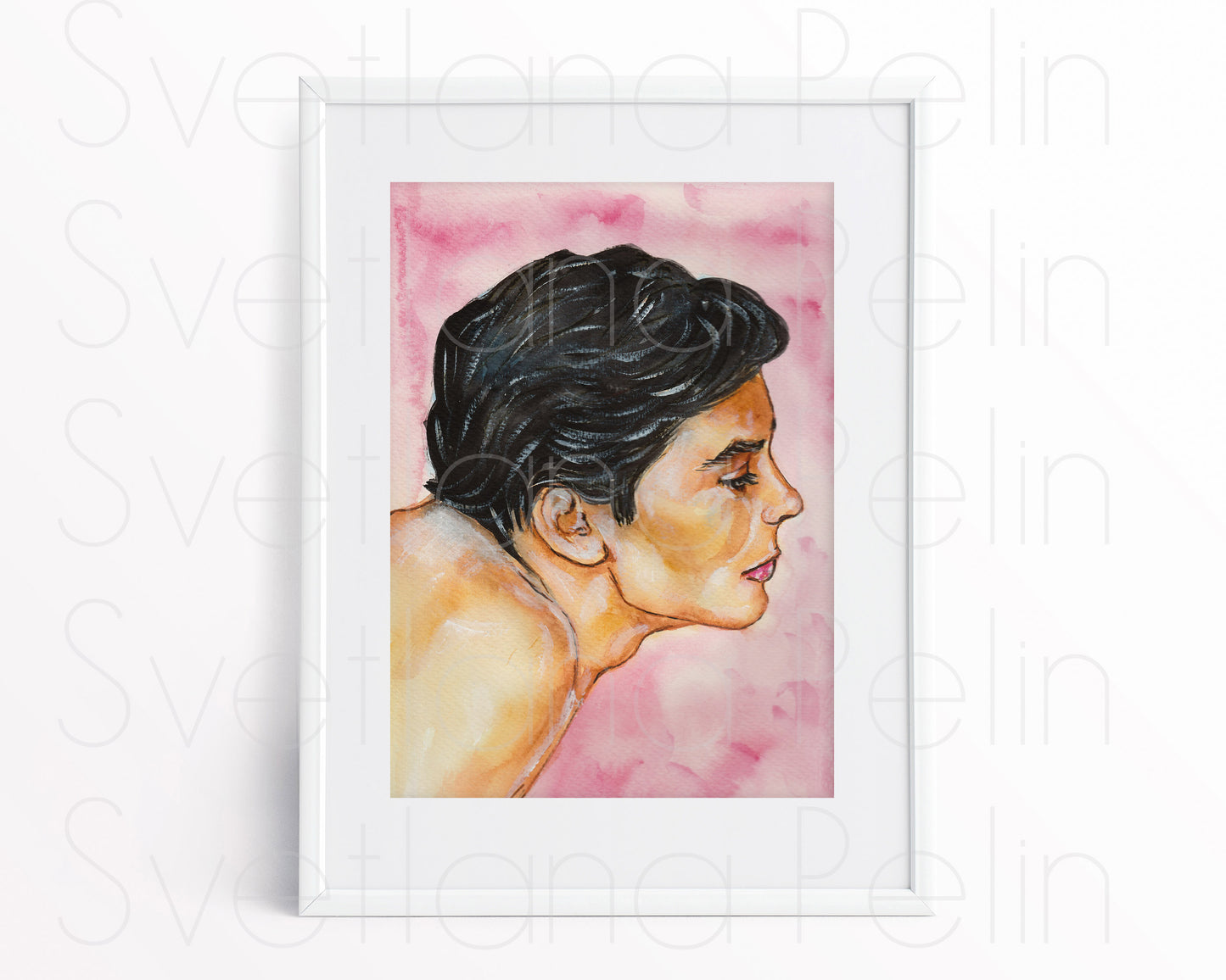 Alain Delon, ORIGINAL Watercolor Painting, Artwork by Svetlana Pelin