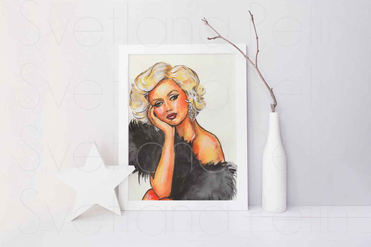 Ana de Armas, ORIGINAL Watercolour Painting, Artwork by Svetlana Pelin