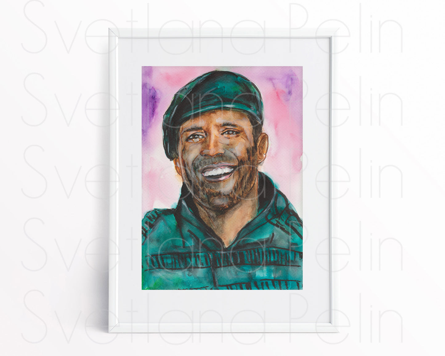 Jason Statham, The Expendables, ORIGINAL Watercolor Painting, Artwork by Svetlana Pelin