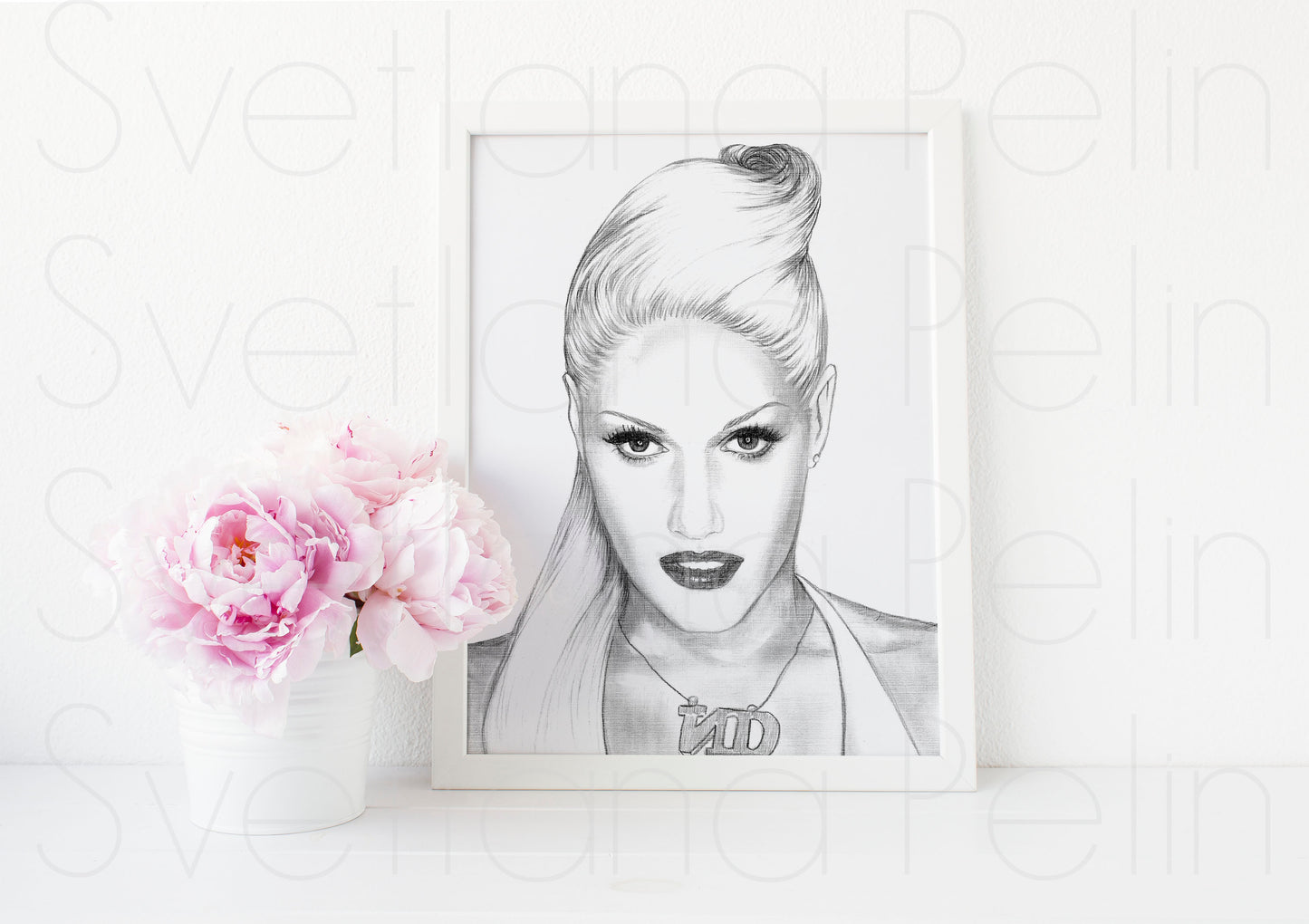 Gwen Stefani, ORIGINAL Pencil Drawing, Artwork by Svetlana Pelin