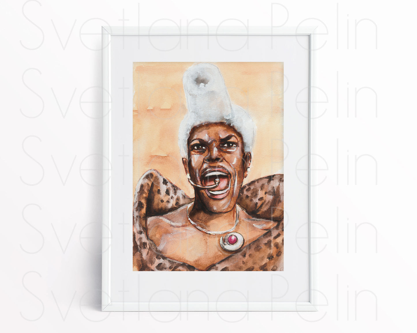 Chris Tucker, Ruby Rhod, The Fifth Element, ORIGINAL Watercolor Painting, Artwork by Svetlana Pelin
