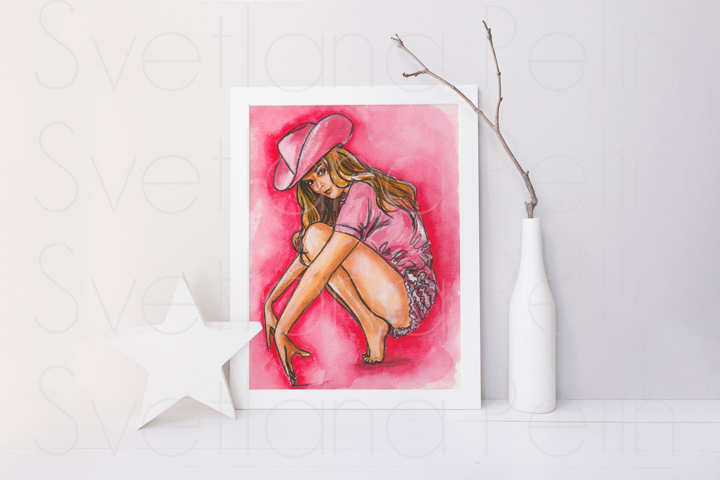 Alicia Silverstone, ORIGINAL Watercolor Painting, Artwork by Svetlana Pelin