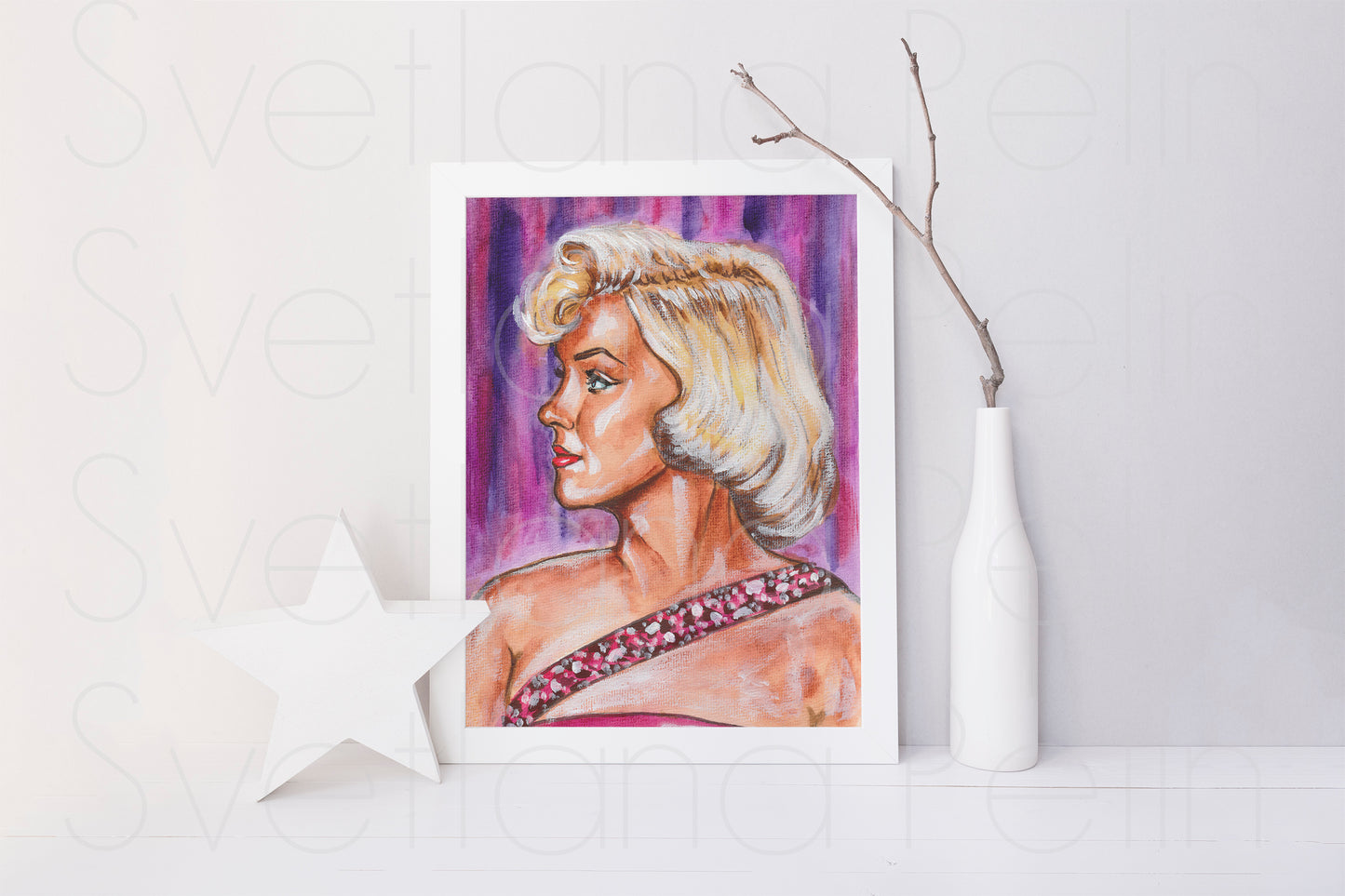Marilyn Monroe, How to Marry a Millionaire, ORIGINAL Watercolor Painting, Artwork by Svetlana Pelin