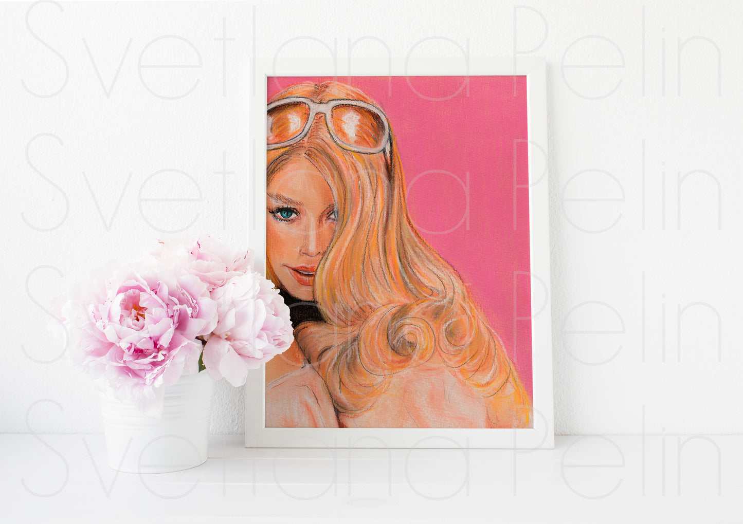 Doutzen Kroes, ORIGINAL Pastel drawing , Artwork by Svetlana Pelin