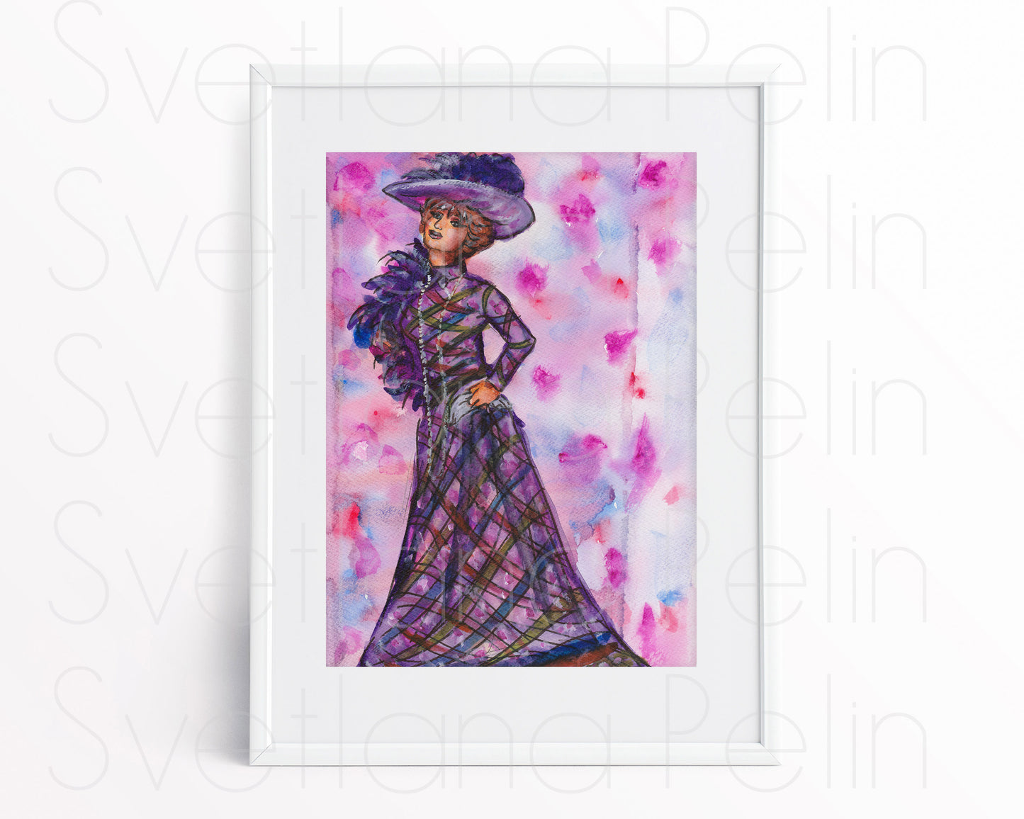 Barbra Streisand, Hello, Dolly!, ORIGINAL Watercolor Painting, Artwork by Svetlana Pelin
