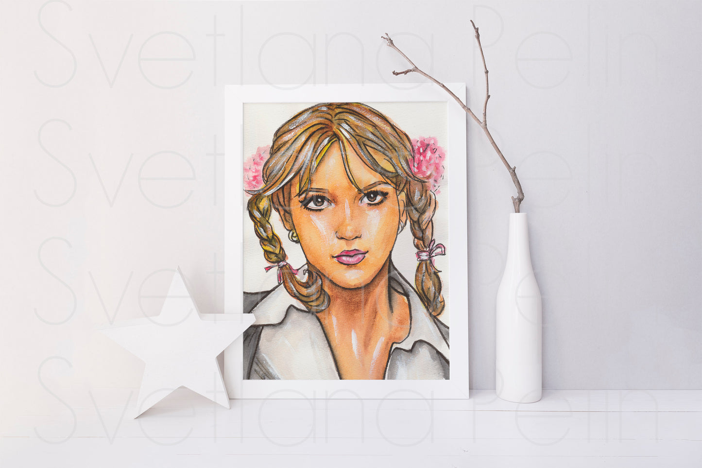 Britney Spears, BS, Oops!...I Did It Again, ORIGINAL Watercolor Painting, Artwork by Svetlana Pelin