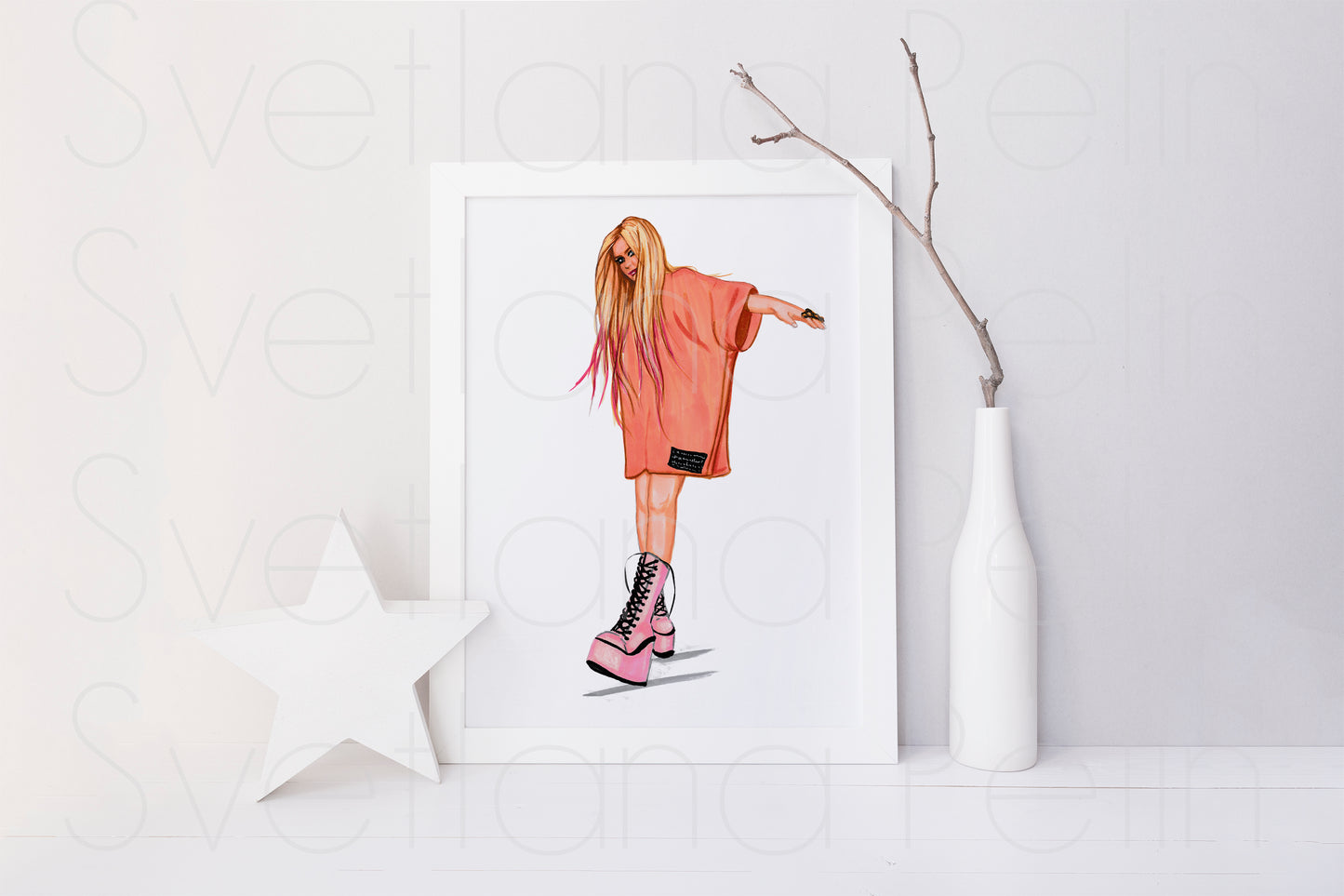 Avril Lavigne, ORIGINAL Marker drawing, Artwork by Svetlana Pelin