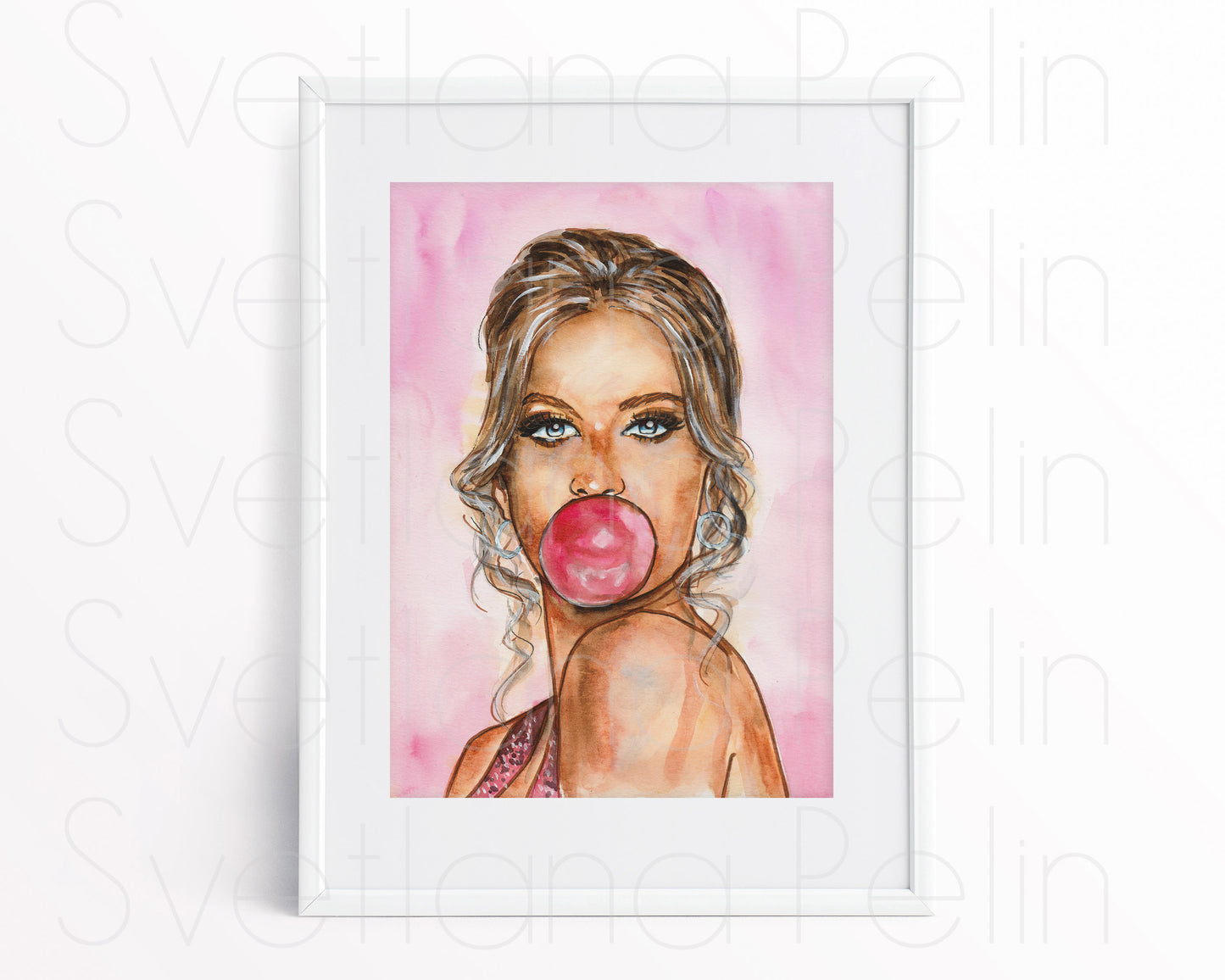 Gisele Bündchen, ORIGINAL Watercolor Painting, Artwork by Svetlana Pelin