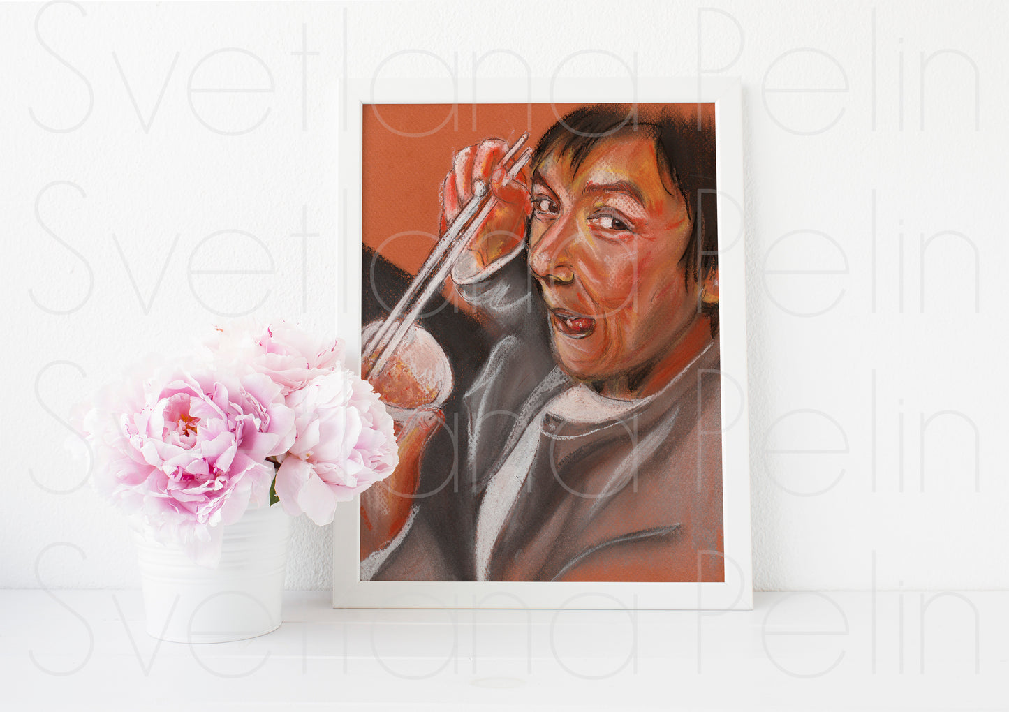 Jackie Chan, ORIGINAL Pastel drawing, Artwork by Svetlana Pelin