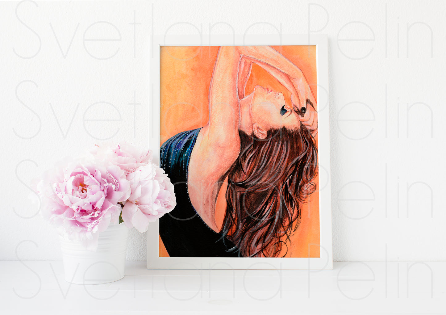 Eva Longoria, ORIGINAL Watercolor Pencils drawing, Artwork by Svetlana Pelin