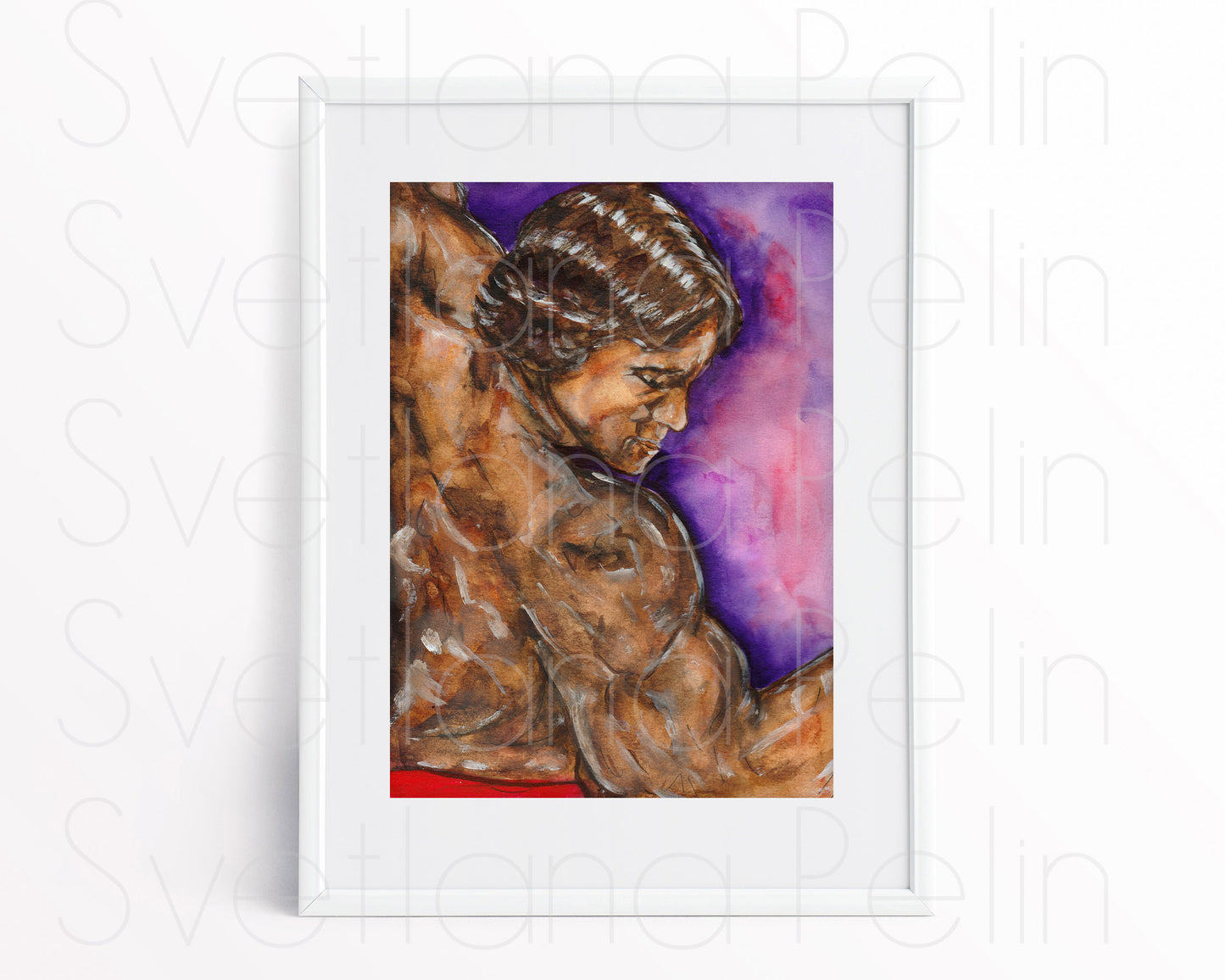 Arnold Schwarzenegger, Bodybuilder, ORIGINAL Watercolor Painting, Artwork by Svetlana Pelin