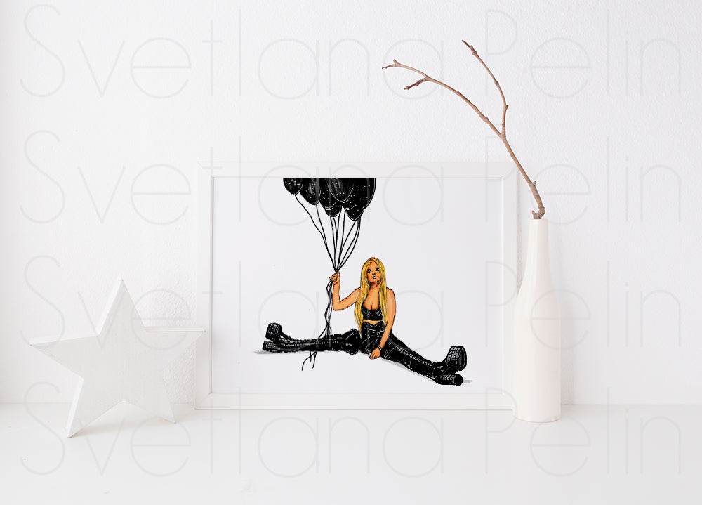 Avril Lavigne, ORIGINAL Marker drawing, Artwork by Svetlana Pelin