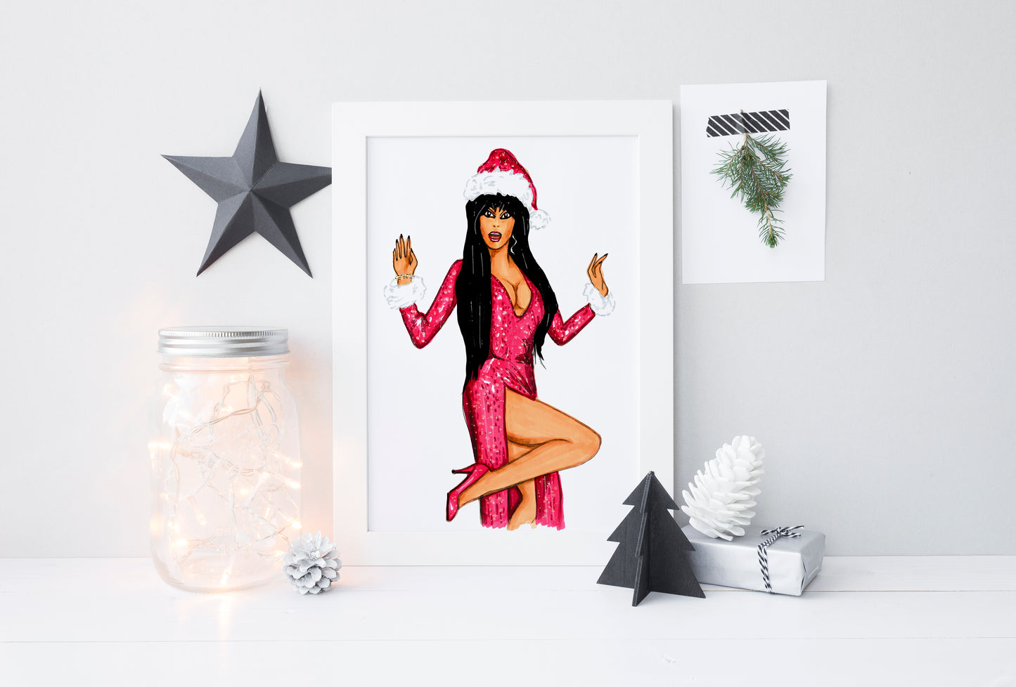 Cassandra Peterson, Christmas, ART PRINT Signed by Artist