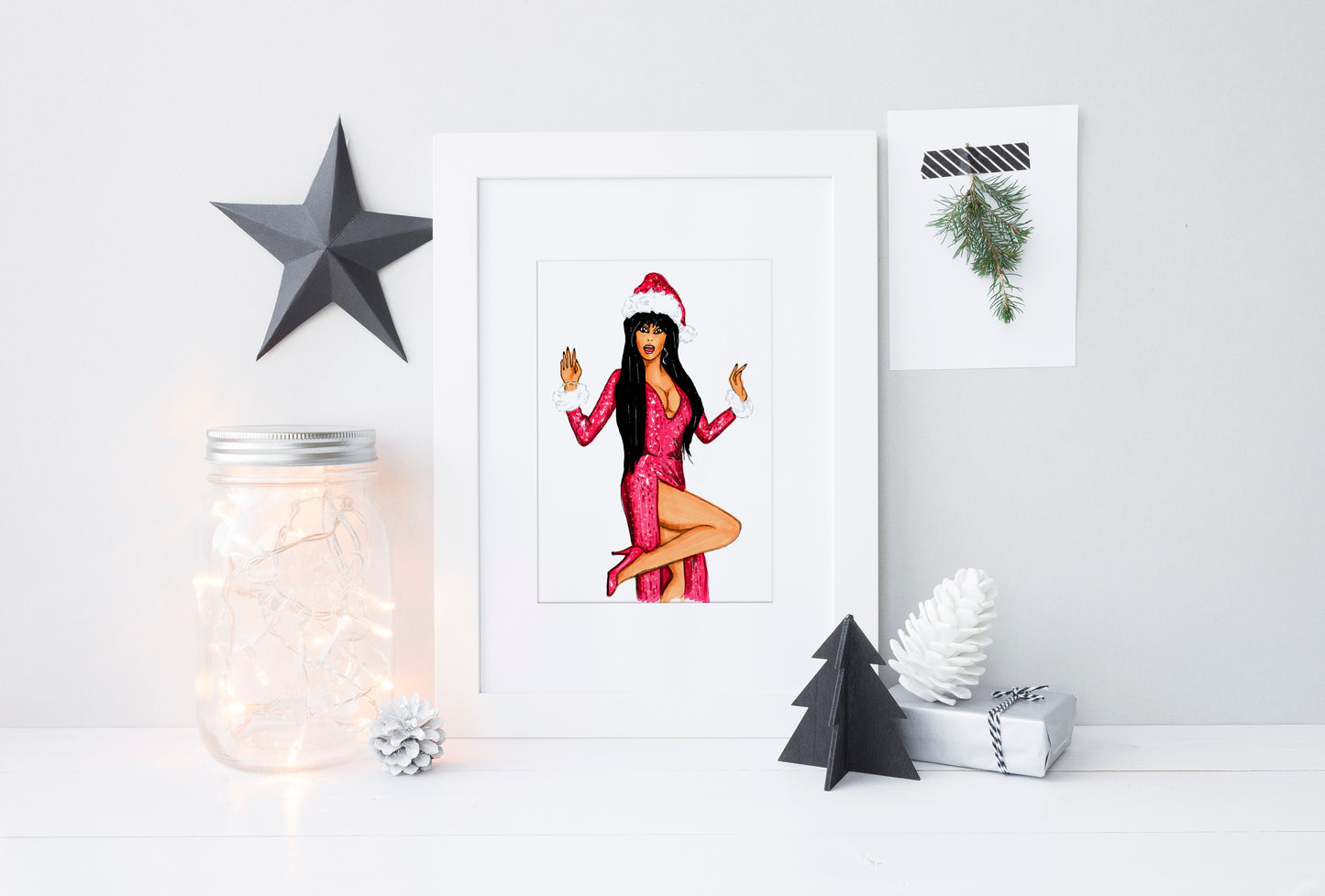 Cassandra Peterson, Christmas, ART PRINT Signed by Artist
