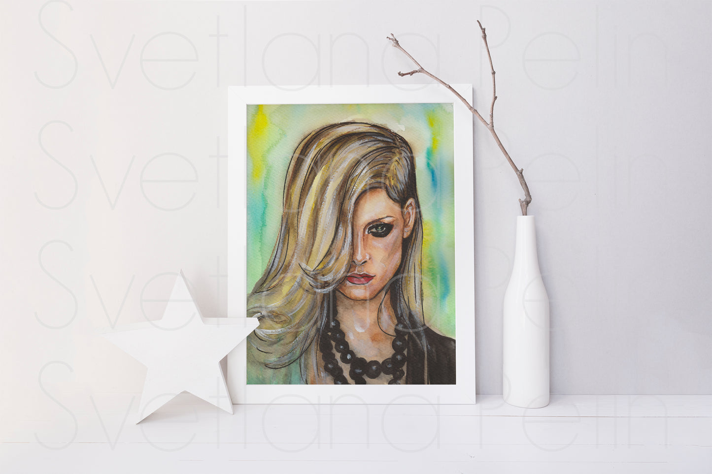 Avril Lavigne, ORIGINAL Watercolor Painting, Artwork by Svetlana Pelin